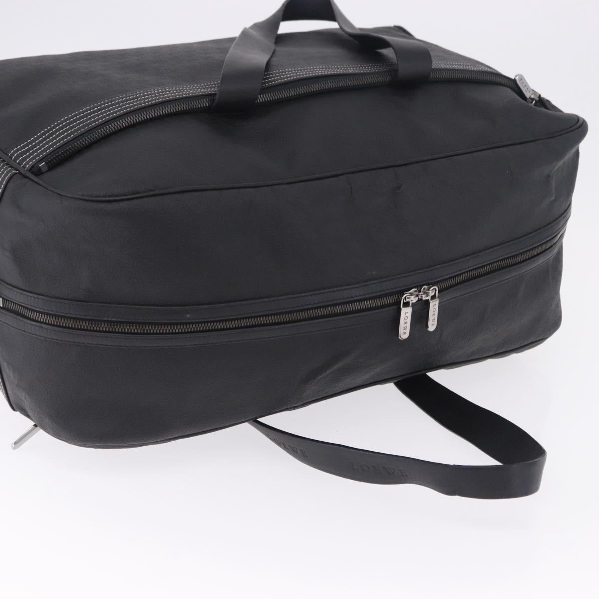 LOEWE Anagram Boston Bag PVC Leather Black Silver Auth bs36557 - Jerrillo image 6