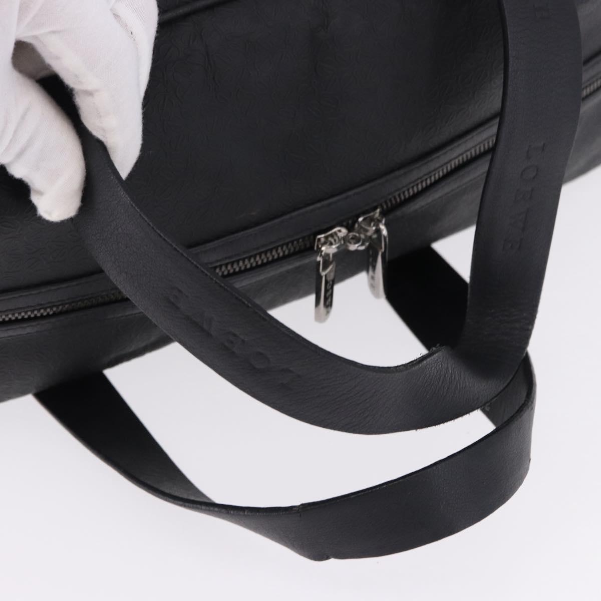 LOEWE Anagram Boston Bag PVC Leather Black Silver Auth bs36557 - Jerrillo image 7