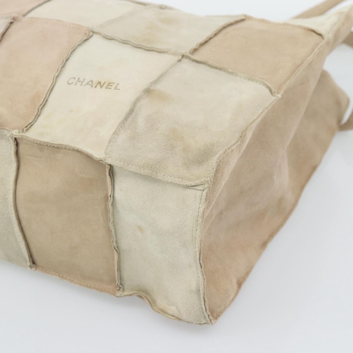 CHANEL Tote Bag Suede Beige CC Auth bs36562 - Jerrillo image 9