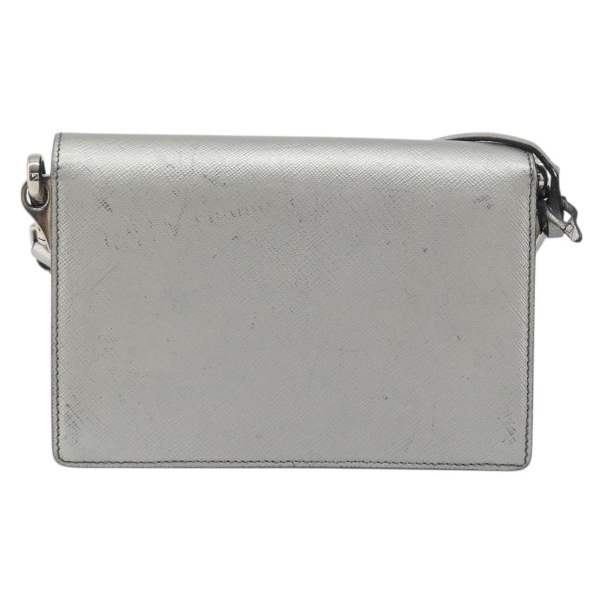 PRADA Shoulder Bag Saffiano leather Silver Auth bs36601 - Jerrillo image 2