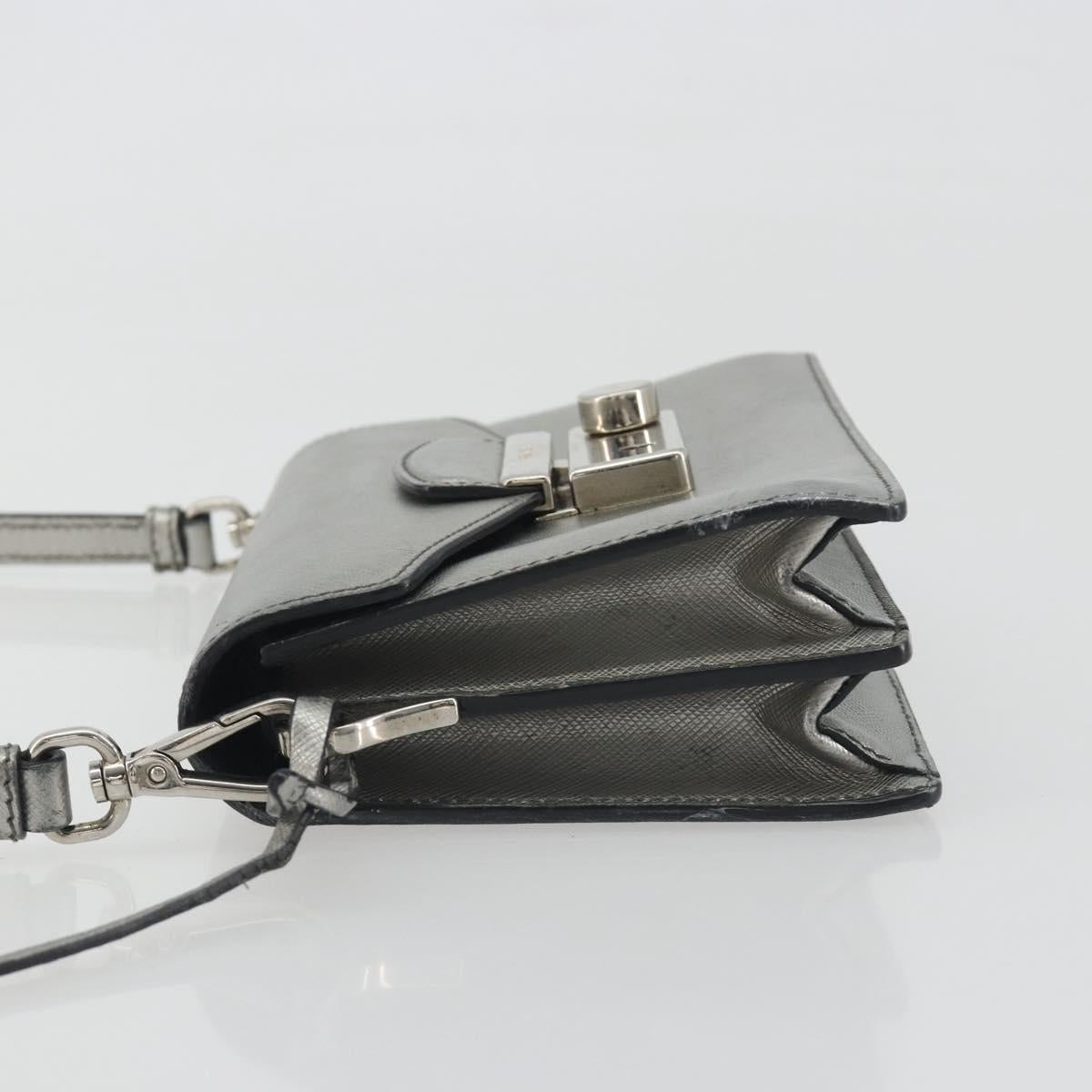 PRADA Shoulder Bag Saffiano leather Silver Auth bs36601 - Jerrillo image 4