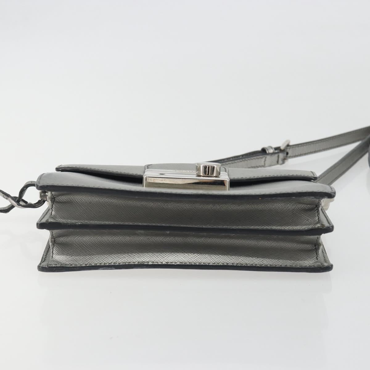 PRADA Shoulder Bag Saffiano leather Silver Auth bs36601 - Jerrillo image 5