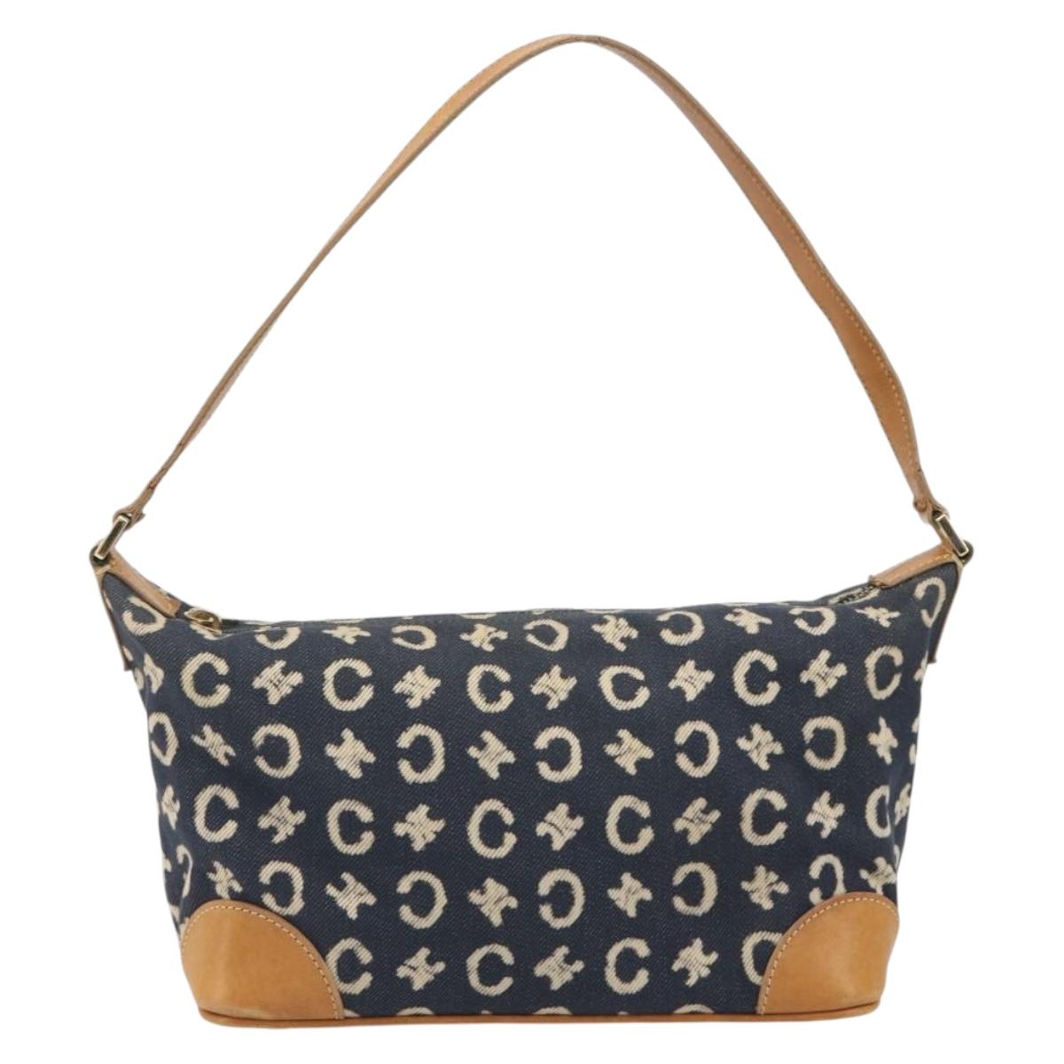 CELINE C Macadam Canvas Shoulder Bag Blue Gold Auth bs36746 - Jerrillo image 2