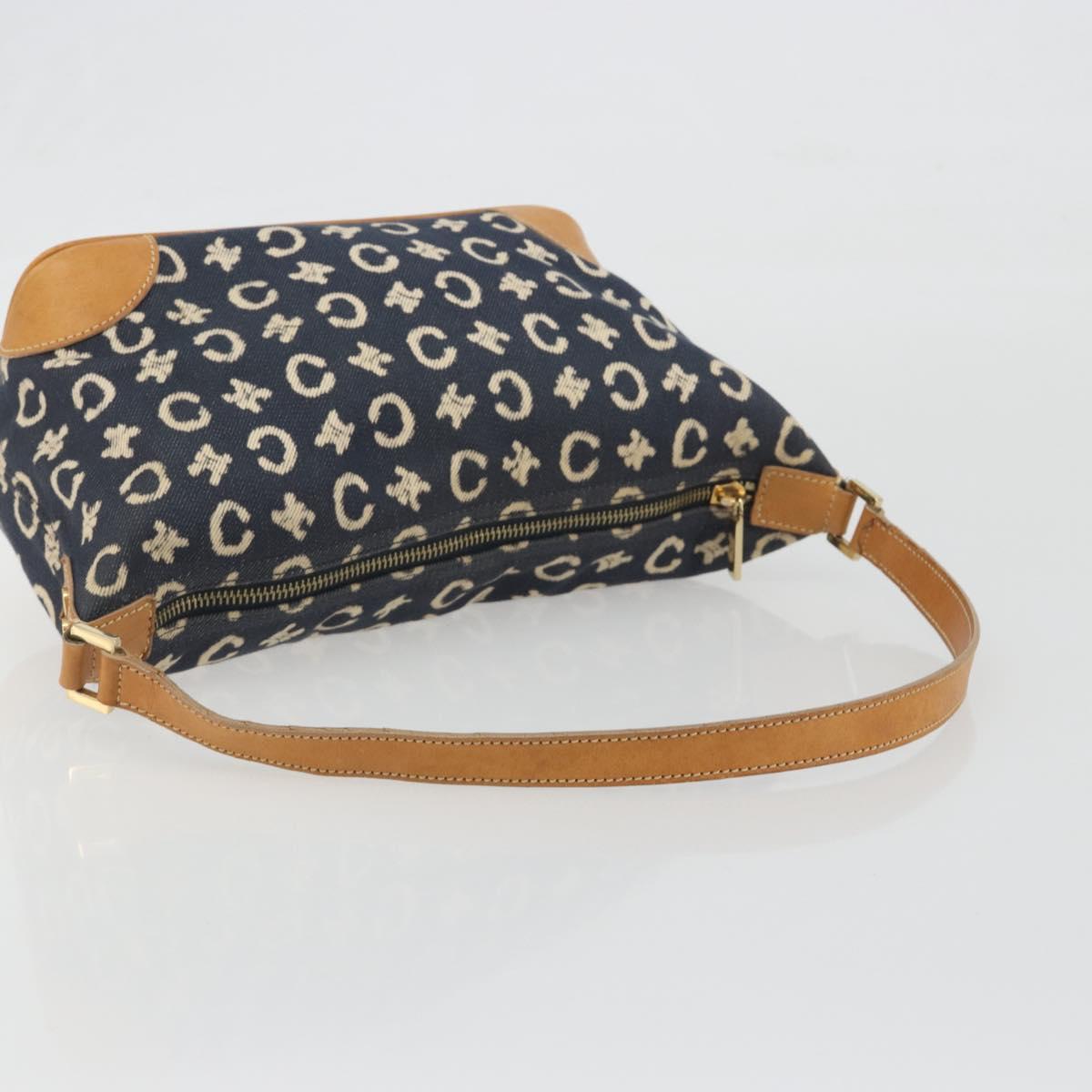 CELINE C Macadam Canvas Shoulder Bag Blue Gold Auth bs36746 - Jerrillo image 7