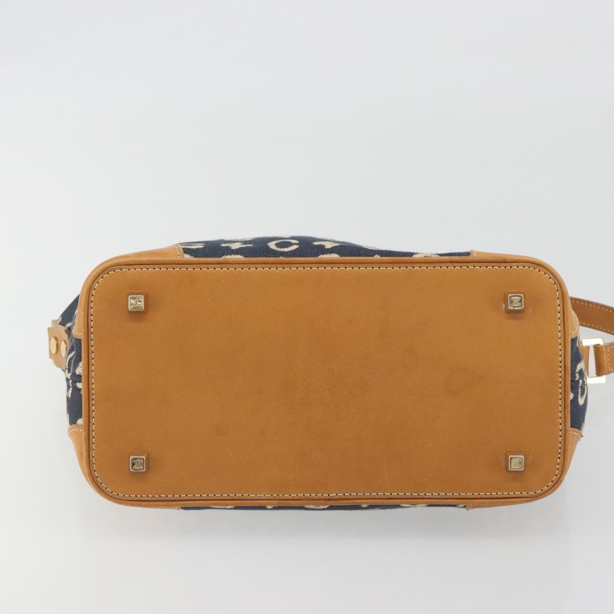 CELINE C Macadam Canvas Shoulder Bag Blue Gold Auth bs36746 - Jerrillo image 9