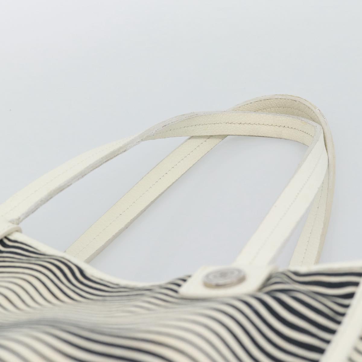 CHANEL Tote Bag Canvas Black White Silver CC Auth bs36766 - Jerrillo image 8