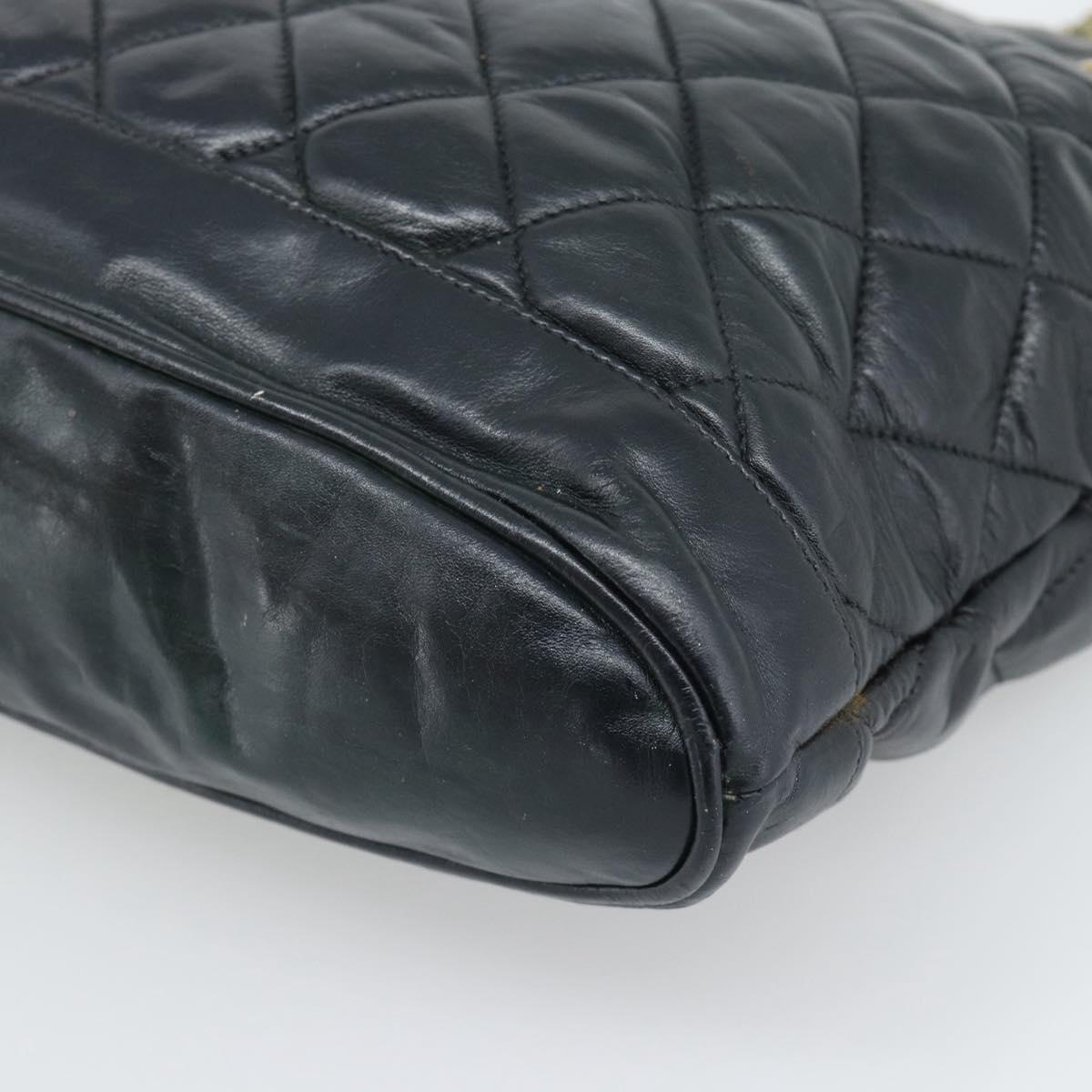 CHANEL Matelasse Chain Shoulder Bag Lamb Skin Black Gold CC Auth bs36768 - Jerrillo image 10