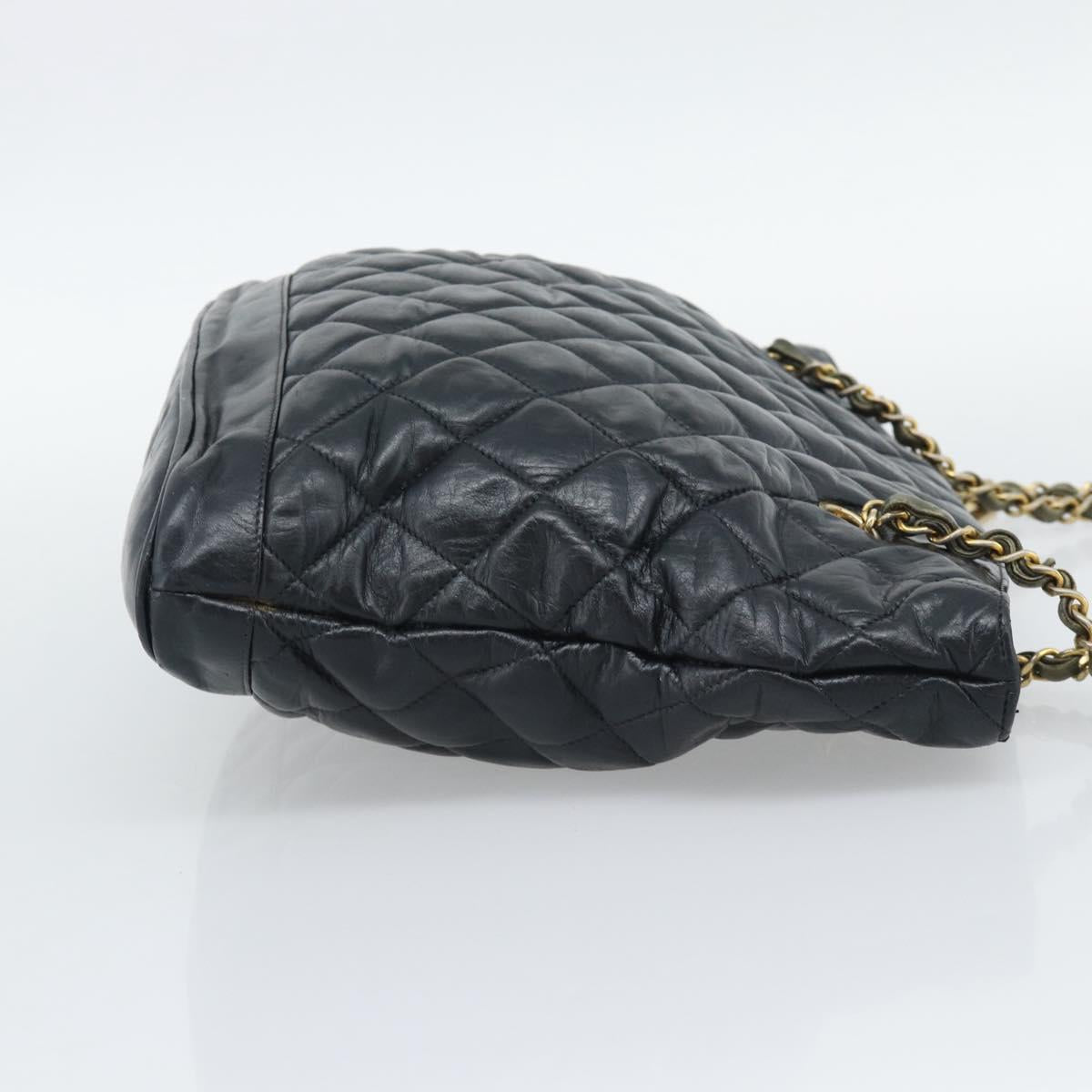 CHANEL Matelasse Chain Shoulder Bag Lamb Skin Black Gold CC Auth bs36768 - Jerrillo image 5
