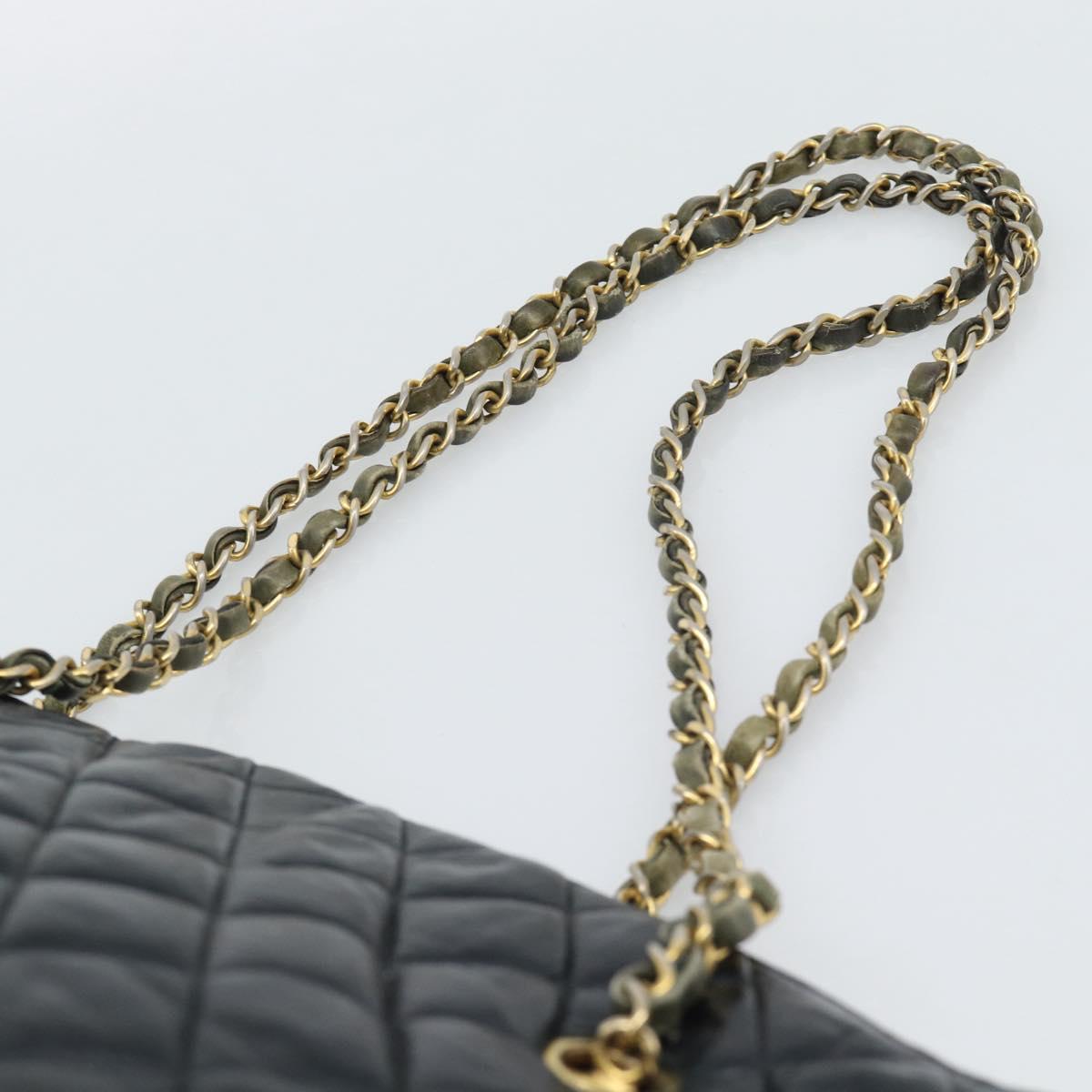 CHANEL Matelasse Chain Shoulder Bag Lamb Skin Black Gold CC Auth bs36768 - Jerrillo image 8