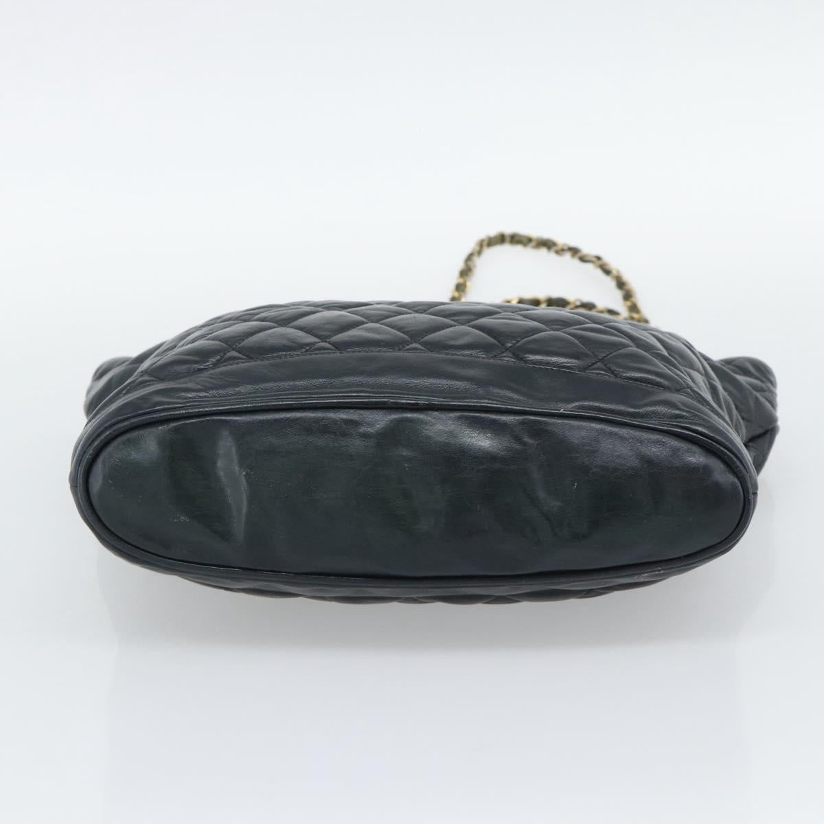 CHANEL Matelasse Chain Shoulder Bag Lamb Skin Black Gold CC Auth bs36768 - Jerrillo image 9