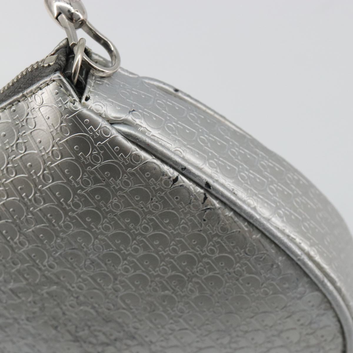 Christian Dior Trotter Canvas Saddle Accessory Pouch Leather Silver Auth bs36786 - Jerrillo image 8