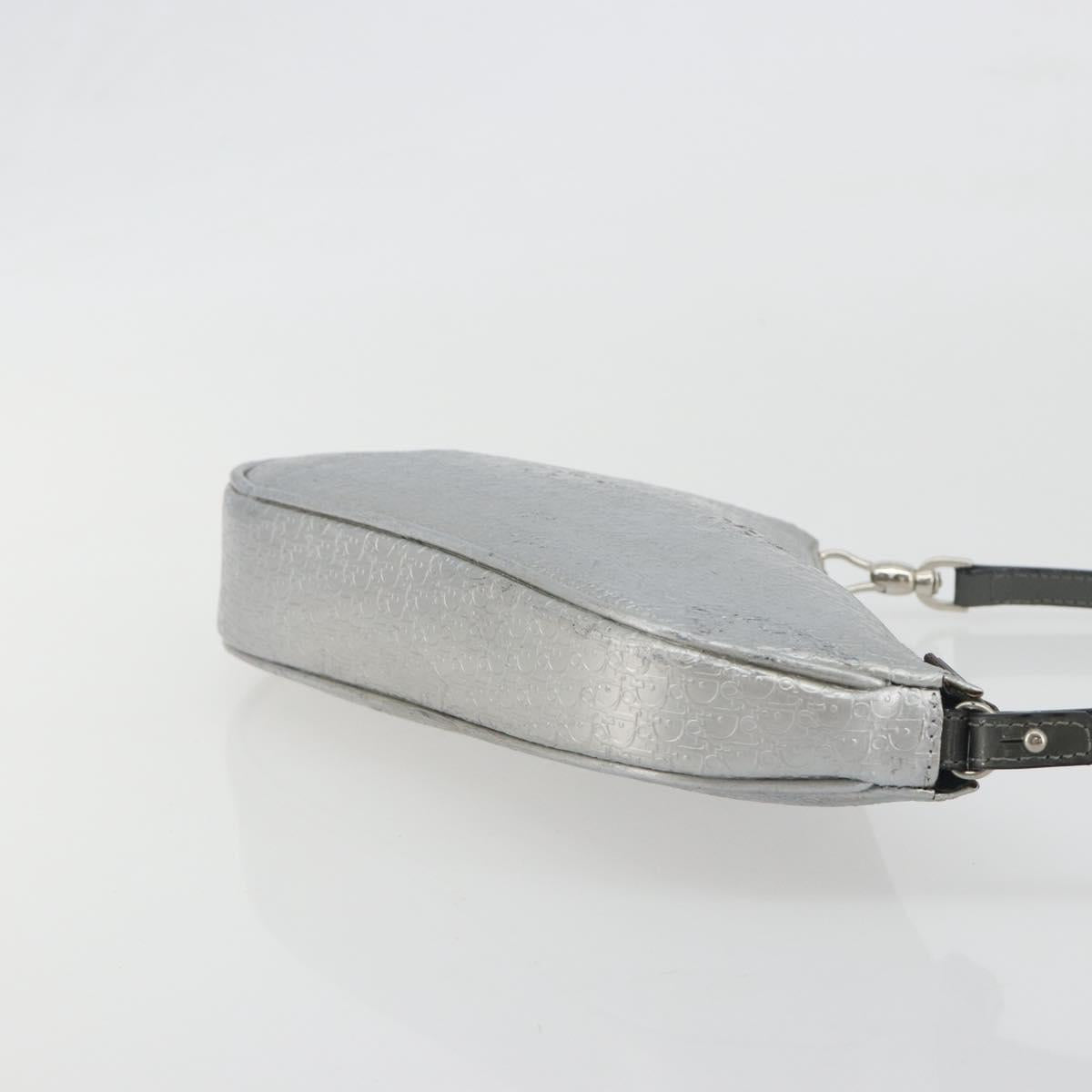 Christian Dior Trotter Canvas Saddle Accessory Pouch Leather Silver Auth bs36786 - Jerrillo image 3