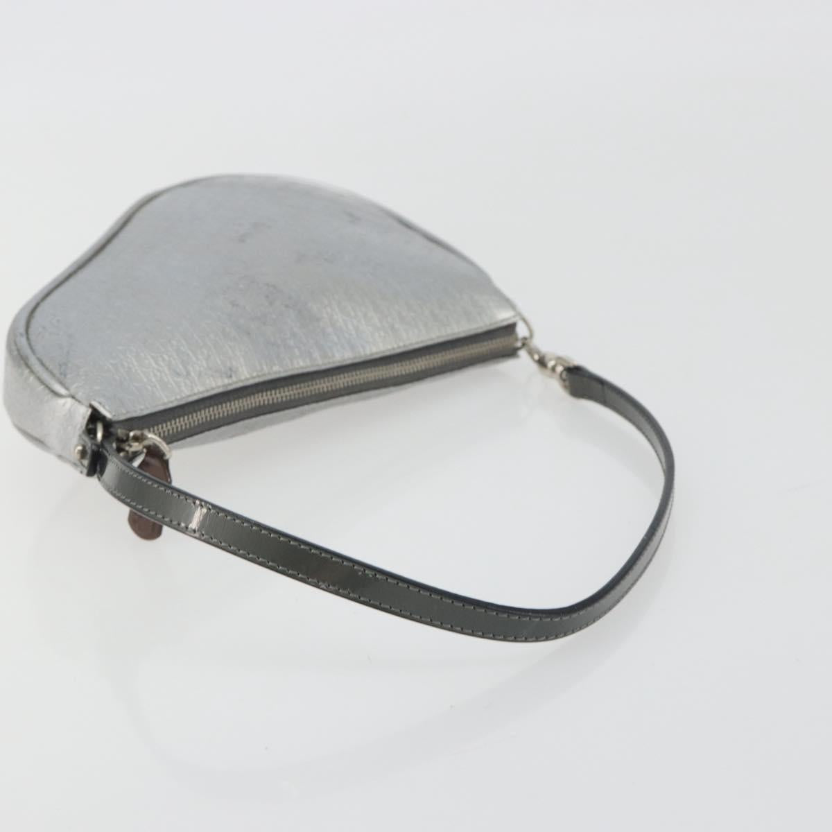 Christian Dior Trotter Canvas Saddle Accessory Pouch Leather Silver Auth bs36786 - Jerrillo image 6