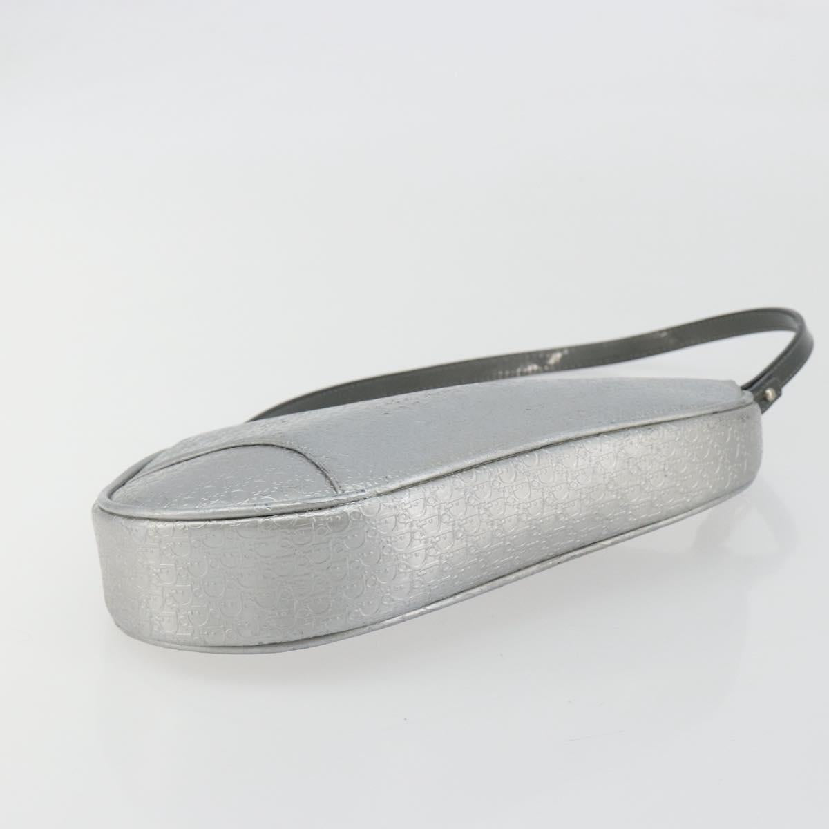 Christian Dior Trotter Canvas Saddle Accessory Pouch Leather Silver Auth bs36786 - Jerrillo image 5