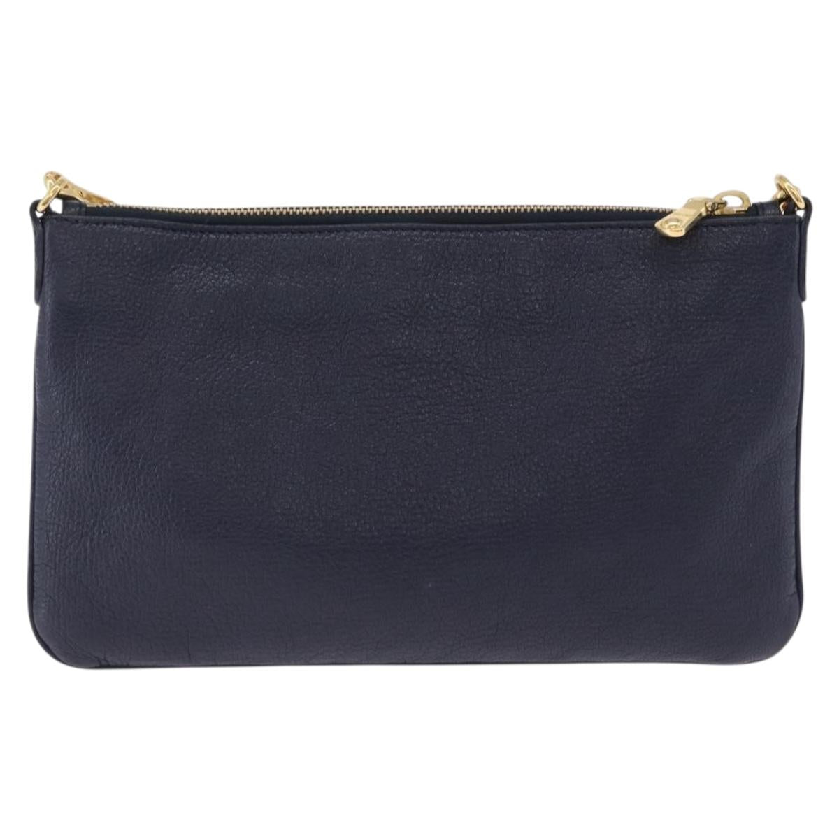 Miu Miu Chain Shoulder Bag Leather Blue Gold Auth bs36957A - Jerrillo image 3