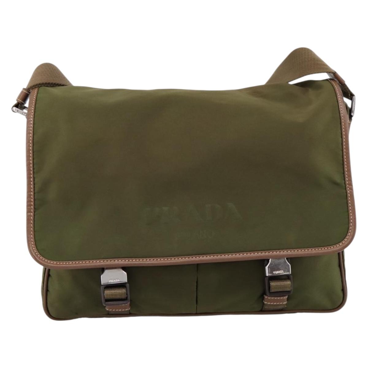 PRADA Shoulder Bag Nylon Khaki Silver Auth bs36961 - Jerrillo image 2