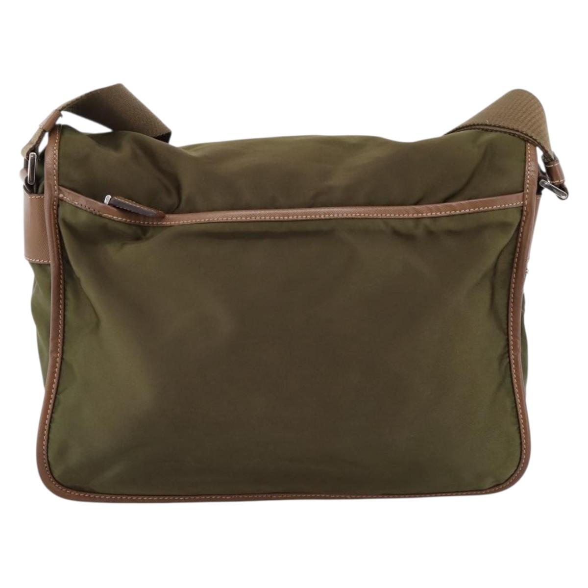 PRADA Shoulder Bag Nylon Khaki Silver Auth bs36961 - Jerrillo image 3