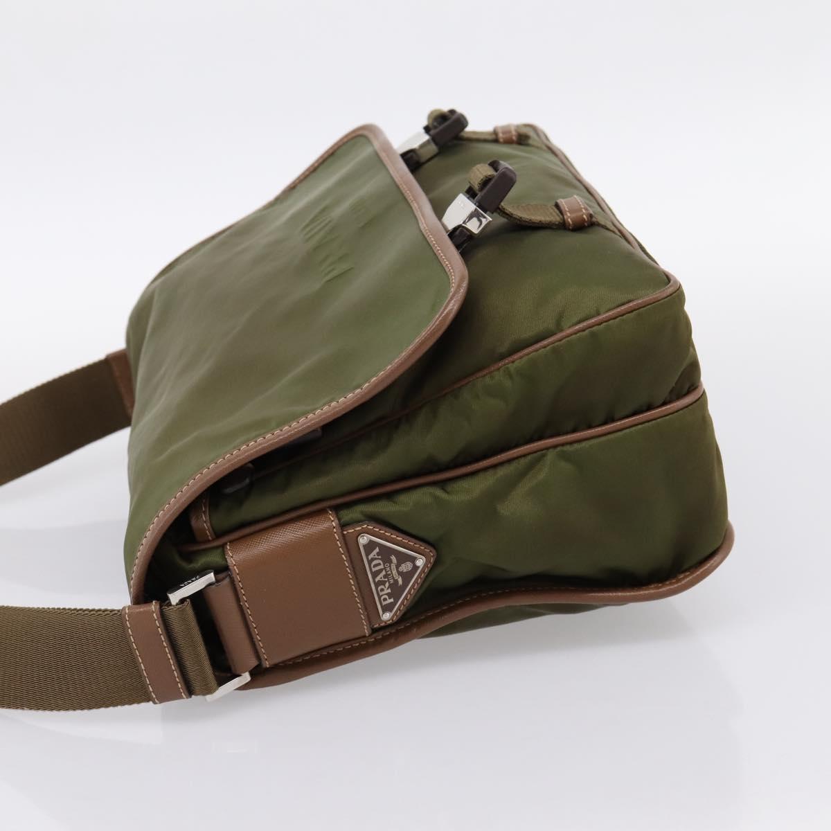 PRADA Shoulder Bag Nylon Khaki Silver Auth bs36961 - Jerrillo image 4