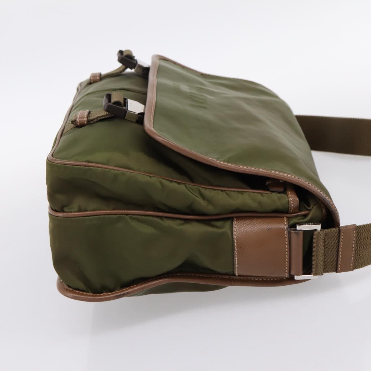 PRADA Shoulder Bag Nylon Khaki Silver Auth bs36961 - Jerrillo image 5