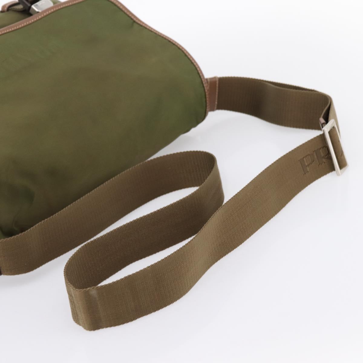 PRADA Shoulder Bag Nylon Khaki Silver Auth bs36961 - Jerrillo image 7