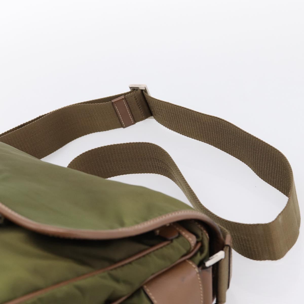 PRADA Shoulder Bag Nylon Khaki Silver Auth bs36961 - Jerrillo image 8