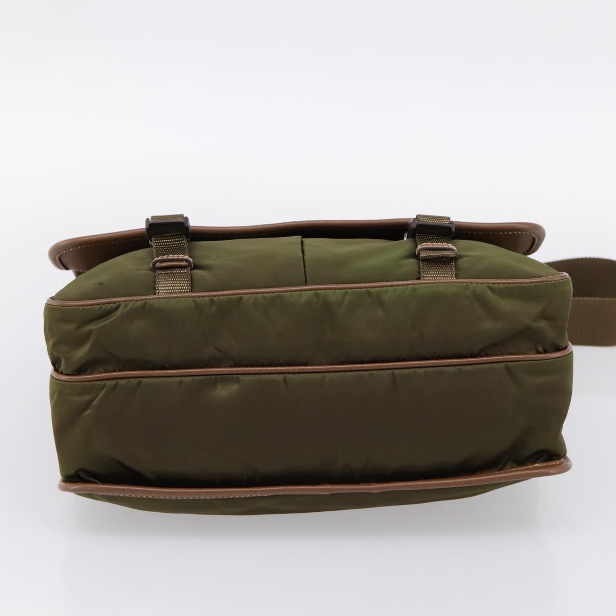 PRADA Shoulder Bag Nylon Khaki Silver Auth bs36961 - Jerrillo image 9