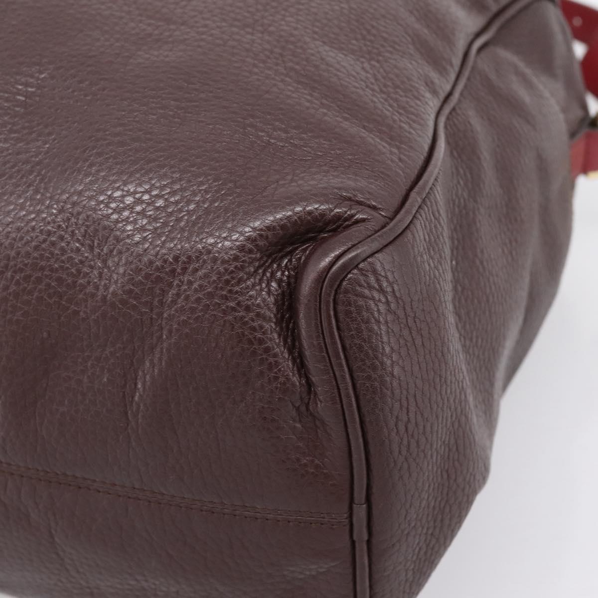 LOEWE Hand Bag Leather 2way Bordeaux Gold Tone Auth bs37128A - Jerrillo image 9