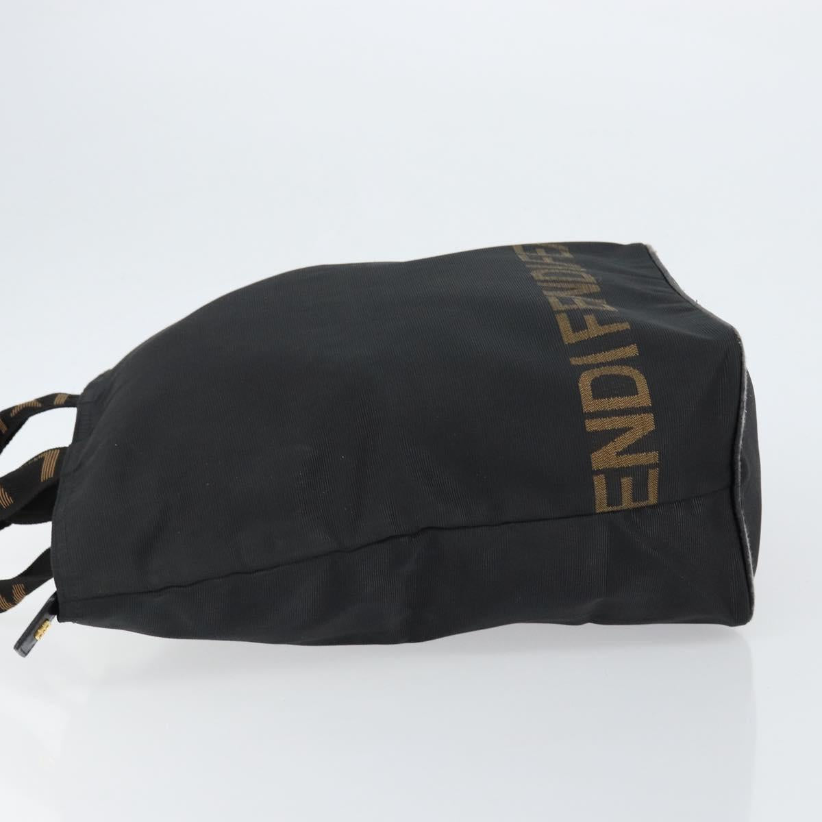 FENDI Hand Bag Nylon Black Gold Auth ep11468 - Jerrillo image 4