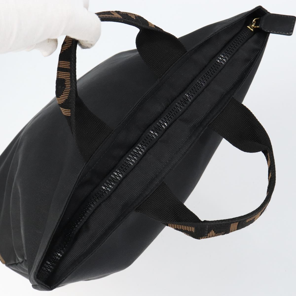 FENDI Hand Bag Nylon Black Gold Auth ep11468 - Jerrillo image 6
