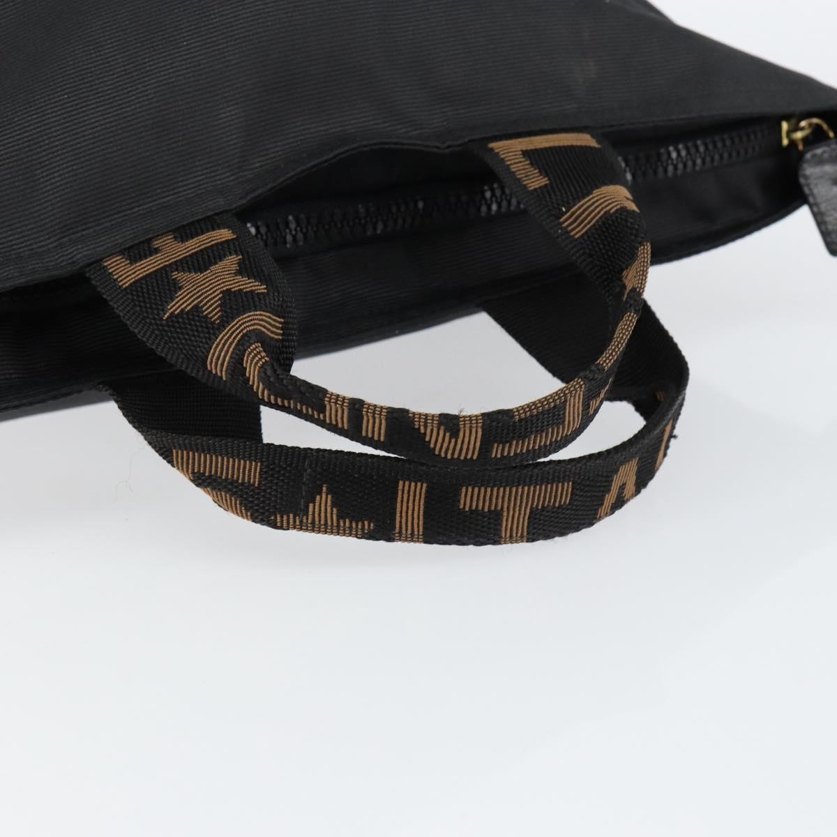 FENDI Hand Bag Nylon Black Gold Auth ep11468 - Jerrillo image 7