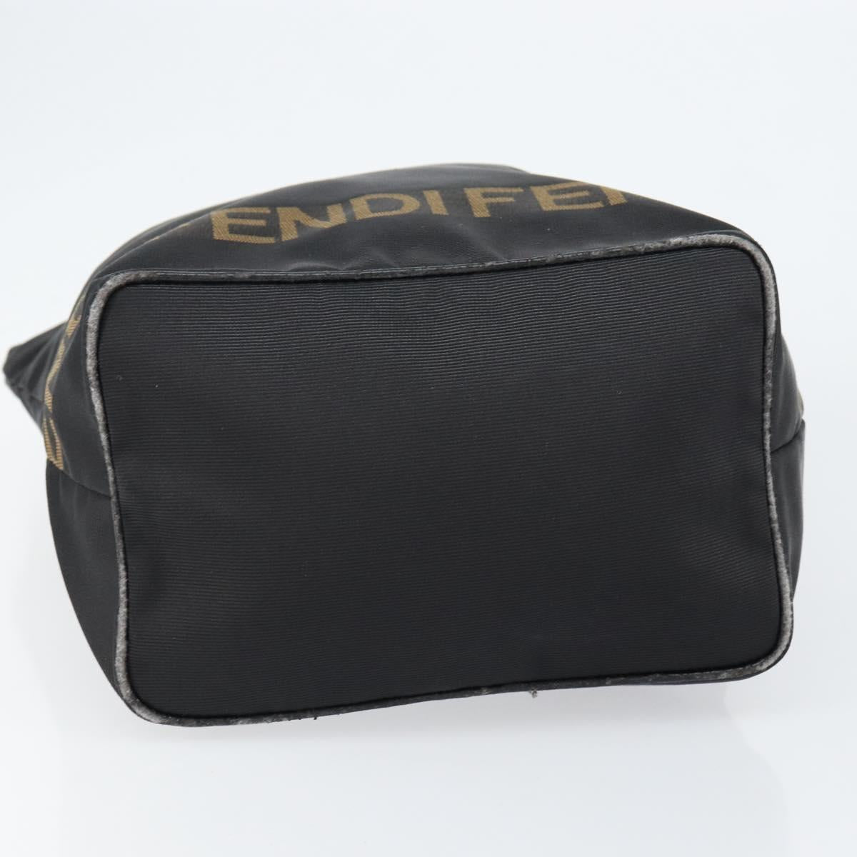 FENDI Hand Bag Nylon Black Gold Auth ep11468 - Jerrillo image 5