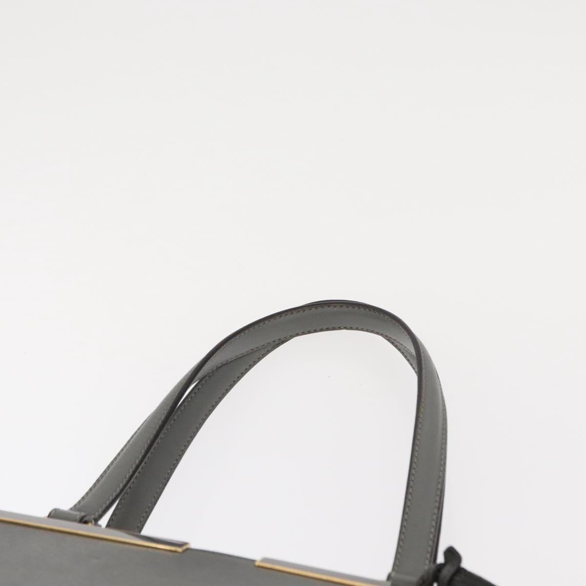 FENDI Trois Jules Hand Bag Leather 2way Gray Gold Auth ep11480 - Jerrillo image 8