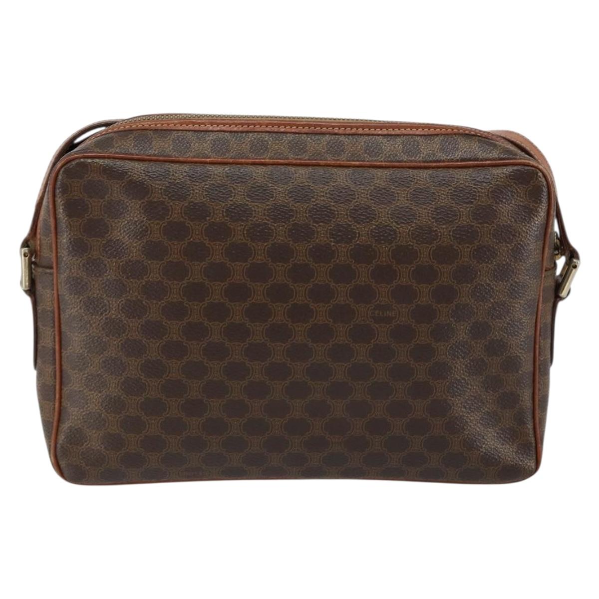 CELINE Macadam Canvas Shoulder Bag PVC Leather Brown Gold Auth ep11508 - Jerrillo image 2