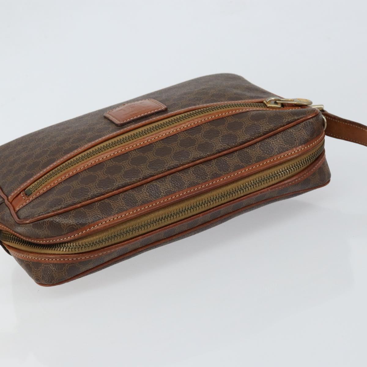 CELINE Macadam Canvas Shoulder Bag PVC Leather Brown Gold Auth ep11508 - Jerrillo image 6