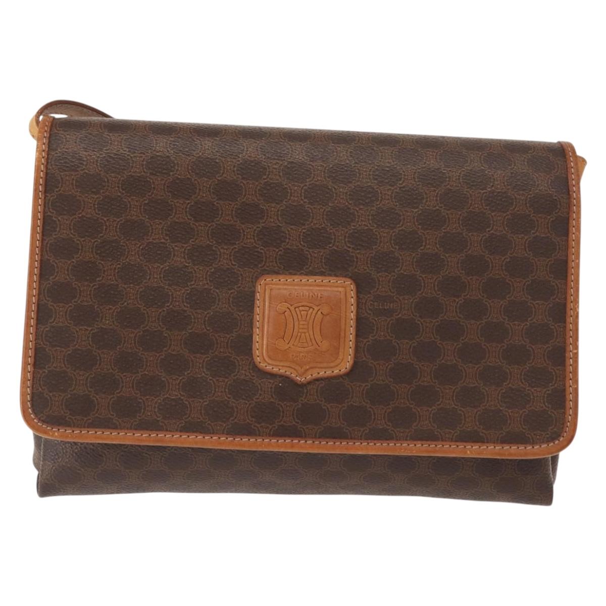 CELINE Macadam Canvas Shoulder Bag PVC Brown Gold Auth ep11522 - Jerrillo image 2
