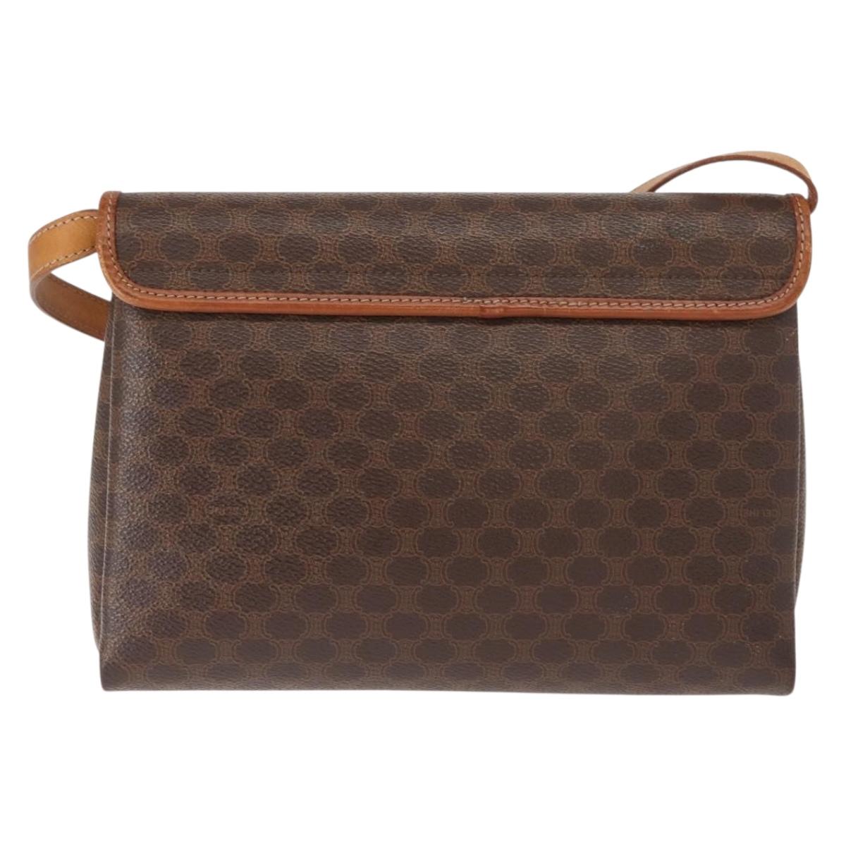 CELINE Macadam Canvas Shoulder Bag PVC Brown Gold Auth ep11522 - Jerrillo image 3