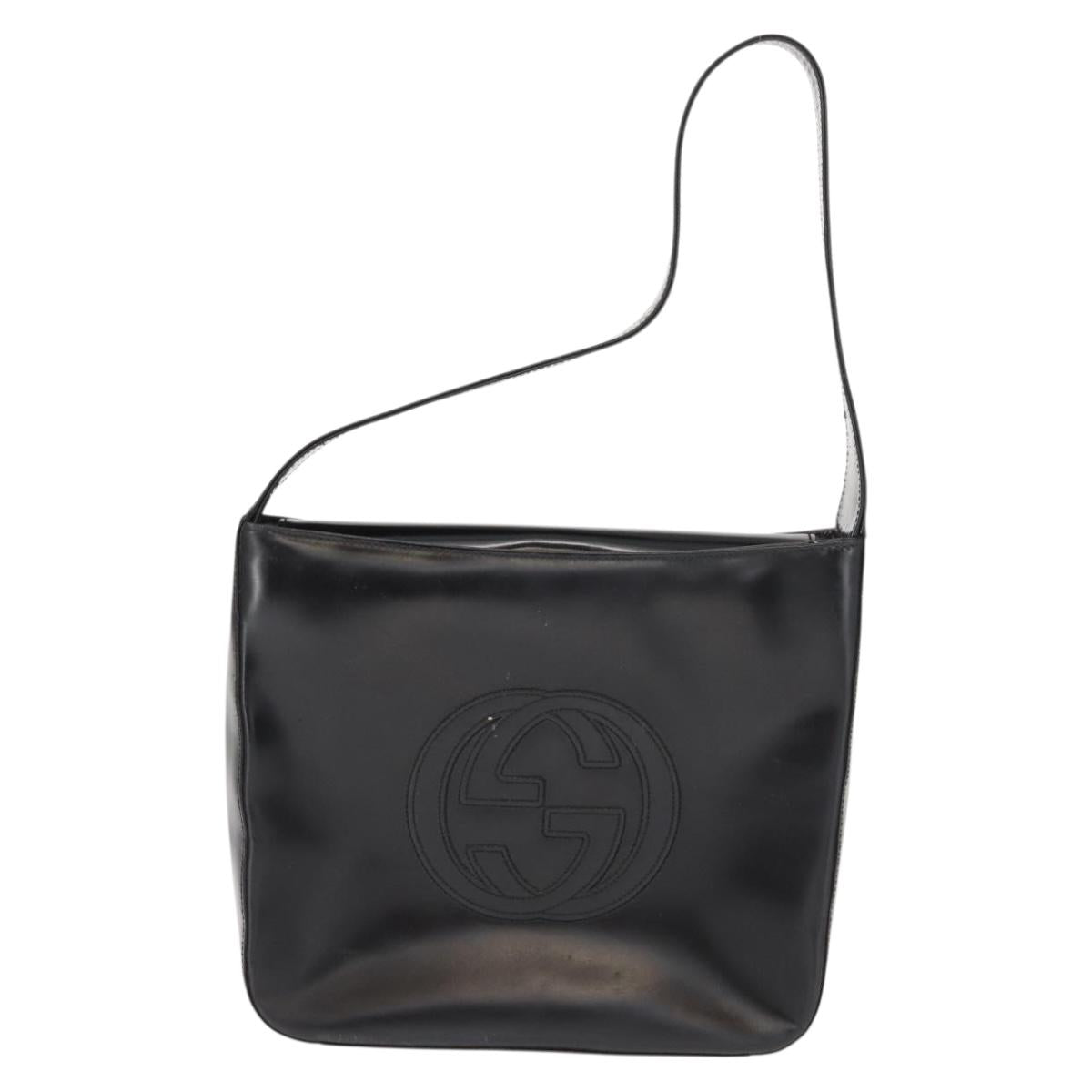 GUCCI Soho Shoulder Bag Enamel Black Auth ep11593 - Jerrillo image 3