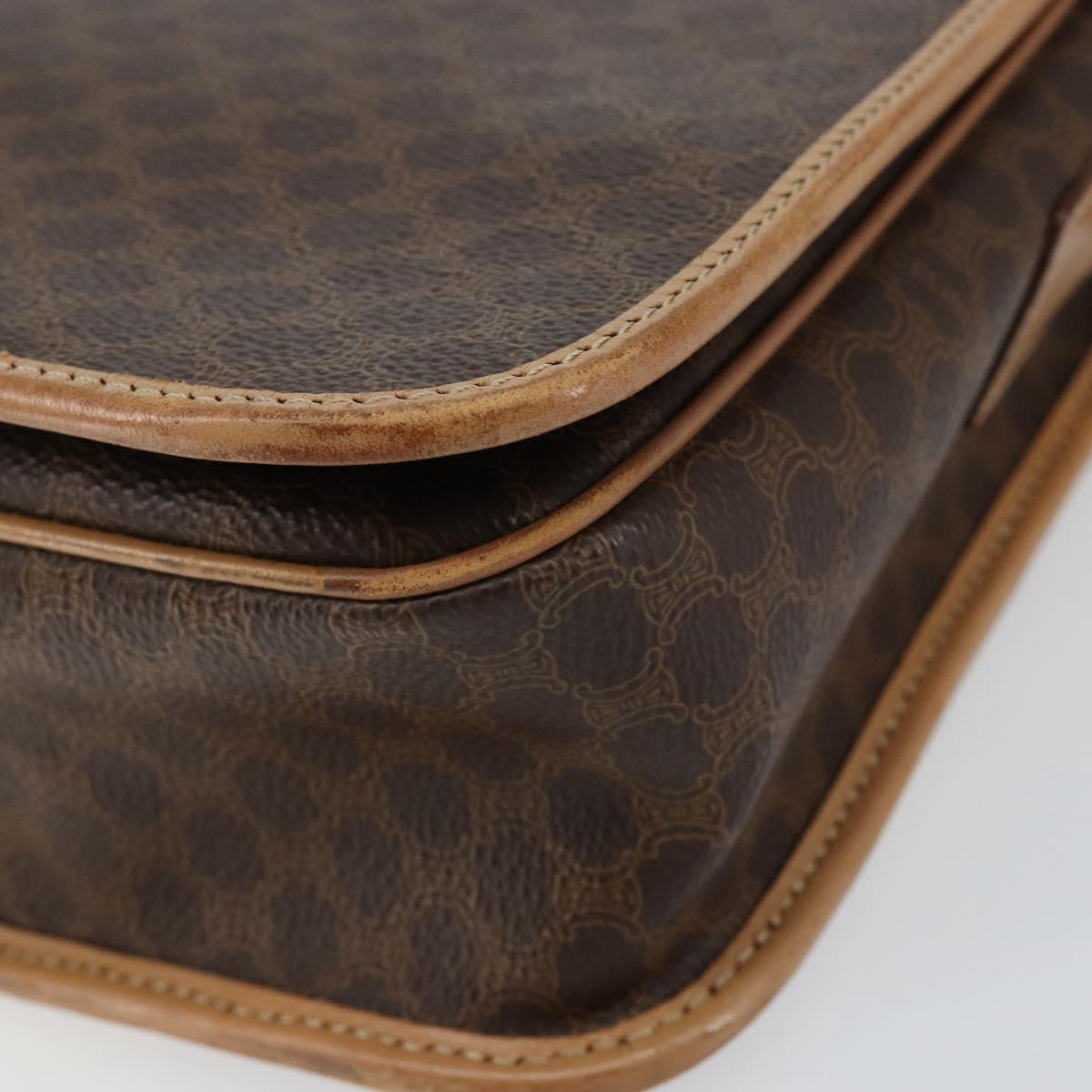 CELINE Macadam Canvas Shoulder Bag PVC Brown Gold Auth ep11596 - Jerrillo image 10