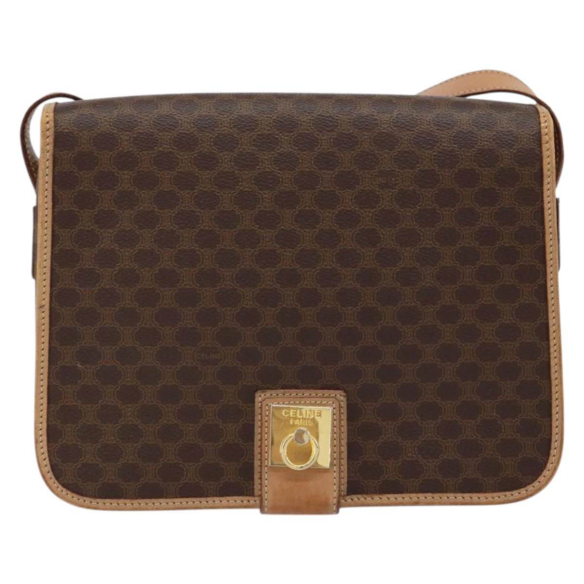 CELINE Macadam Canvas Shoulder Bag PVC Brown Gold Auth ep11596 - Jerrillo image 2