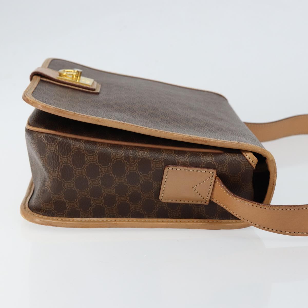 CELINE Macadam Canvas Shoulder Bag PVC Brown Gold Auth ep11596 - Jerrillo image 4