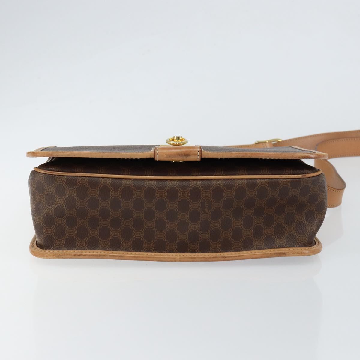 CELINE Macadam Canvas Shoulder Bag PVC Brown Gold Auth ep11596 - Jerrillo image 9
