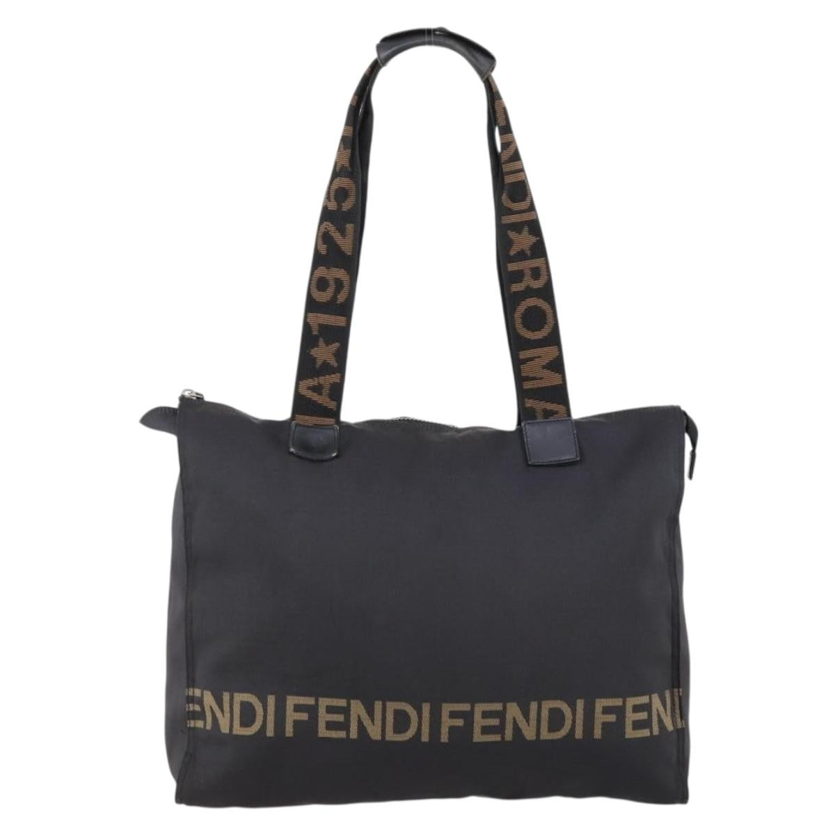 FENDI Tote Bag Nylon Black Silver Auth ep11611 - Jerrillo image 2
