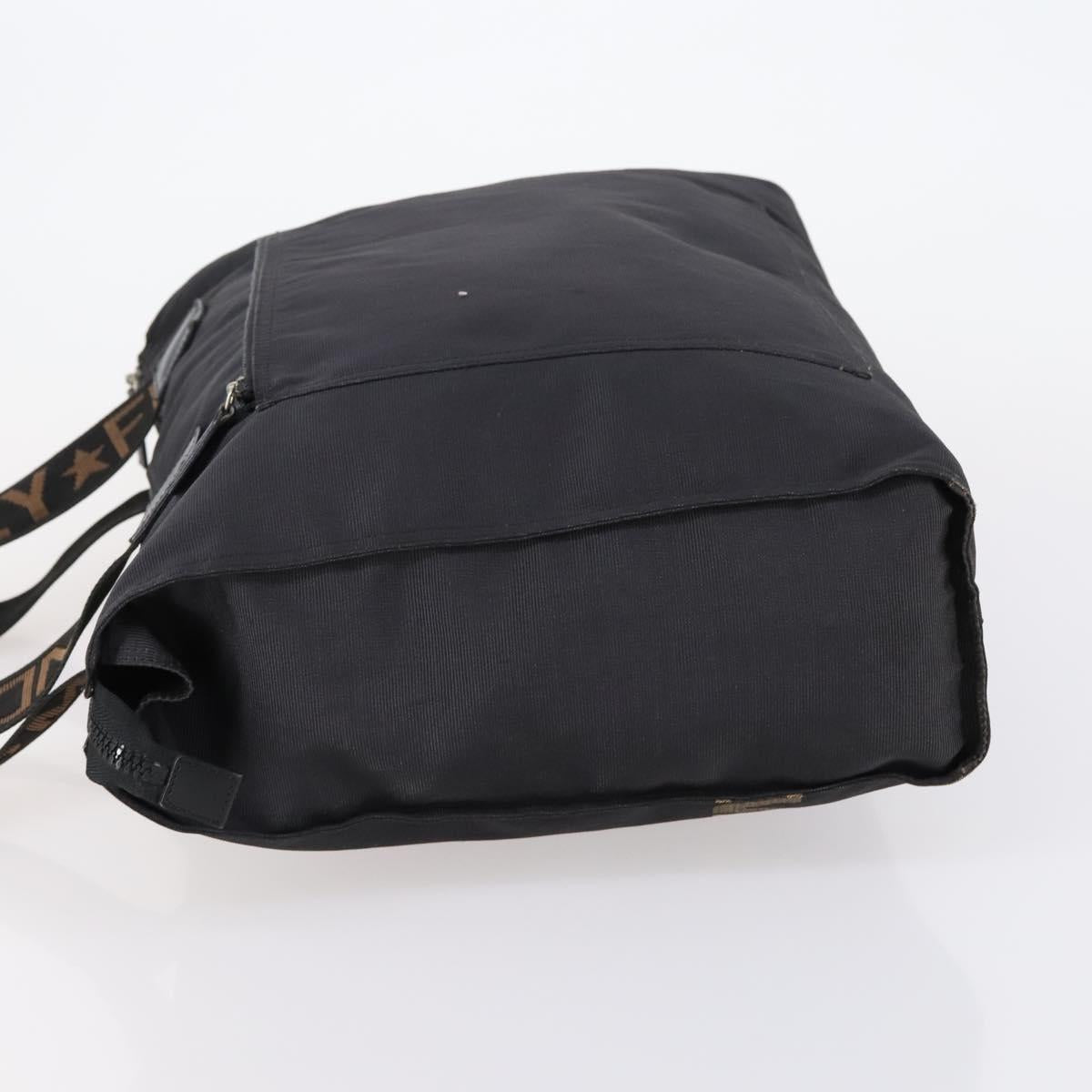 FENDI Tote Bag Nylon Black Silver Auth ep11611 - Jerrillo image 4