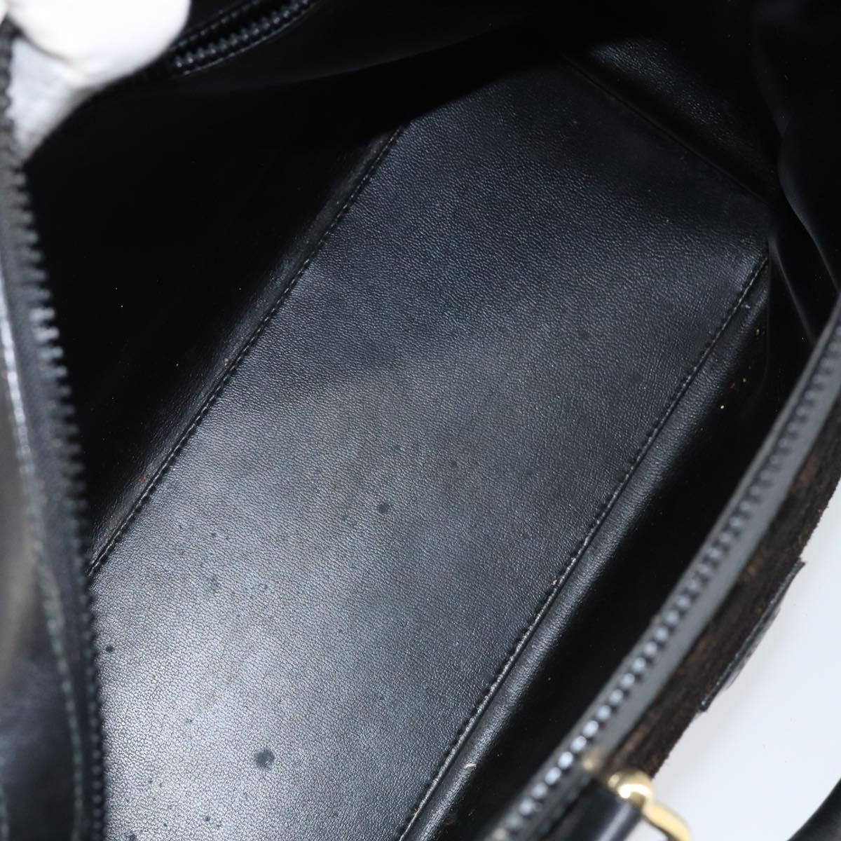 CELINE Macadam Canvas Hand Bag Suede Black Gold Auth ep11623 - Jerrillo image 10