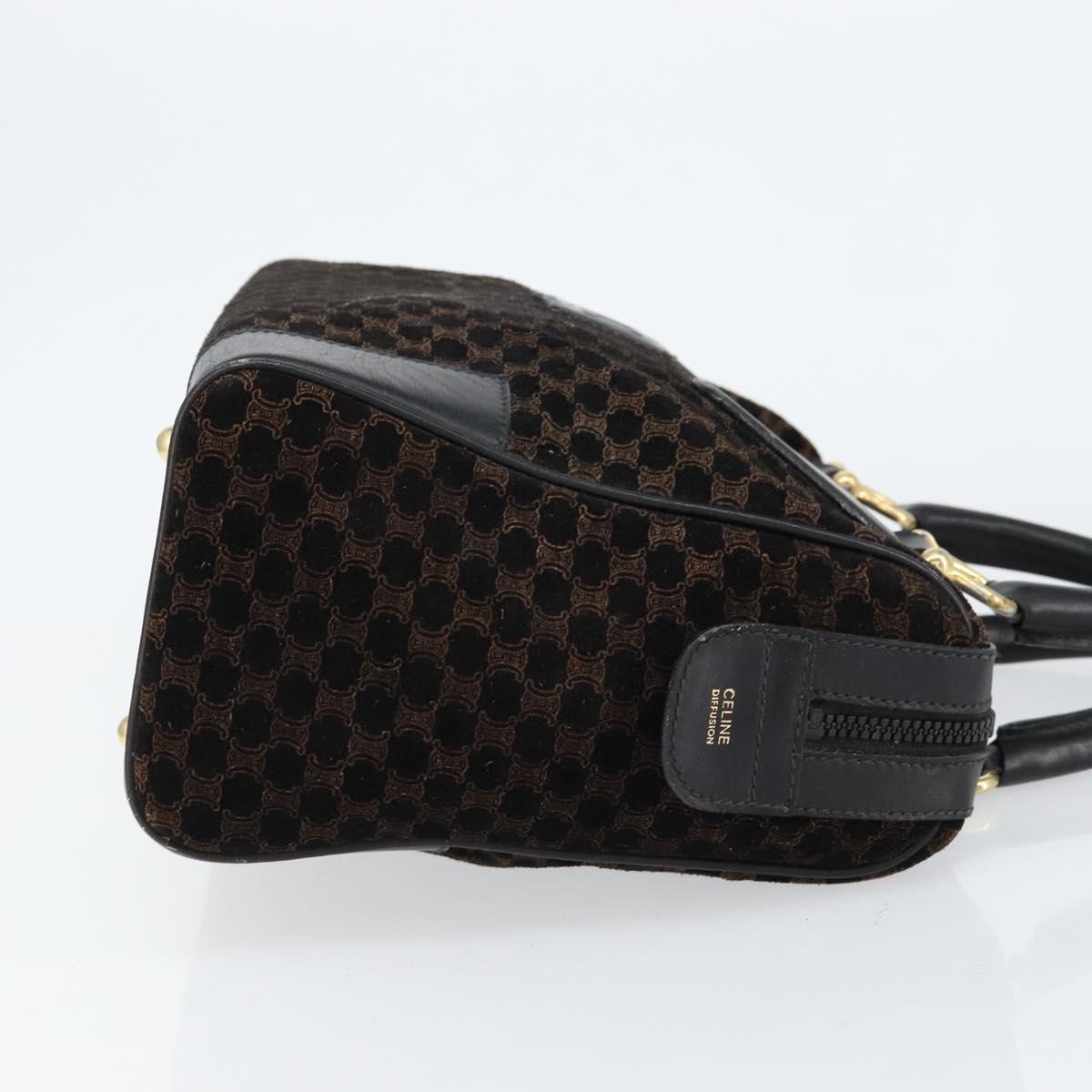 CELINE Macadam Canvas Hand Bag Suede Black Gold Auth ep11623 - Jerrillo image 3