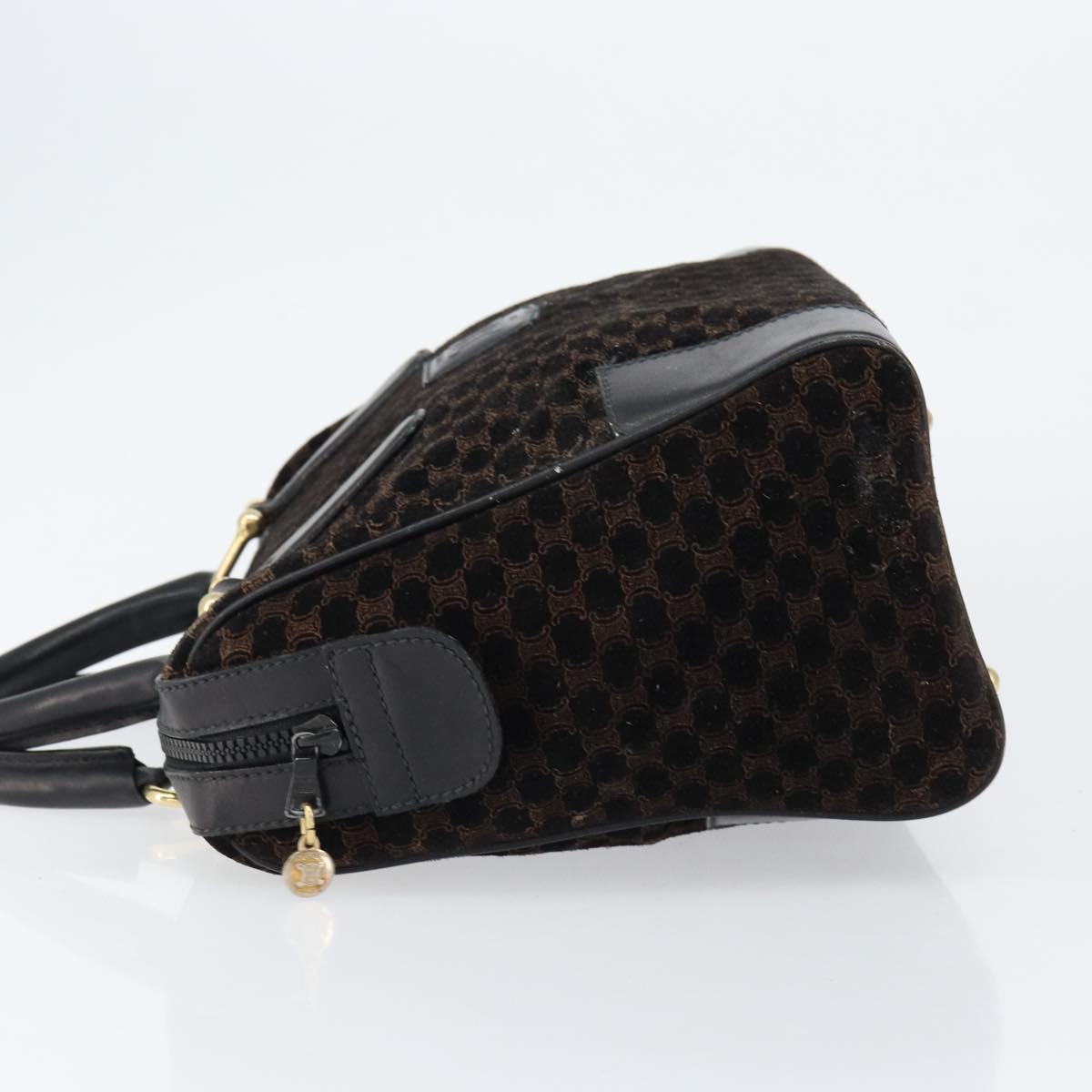 CELINE Macadam Canvas Hand Bag Suede Black Gold Auth ep11623 - Jerrillo image 4