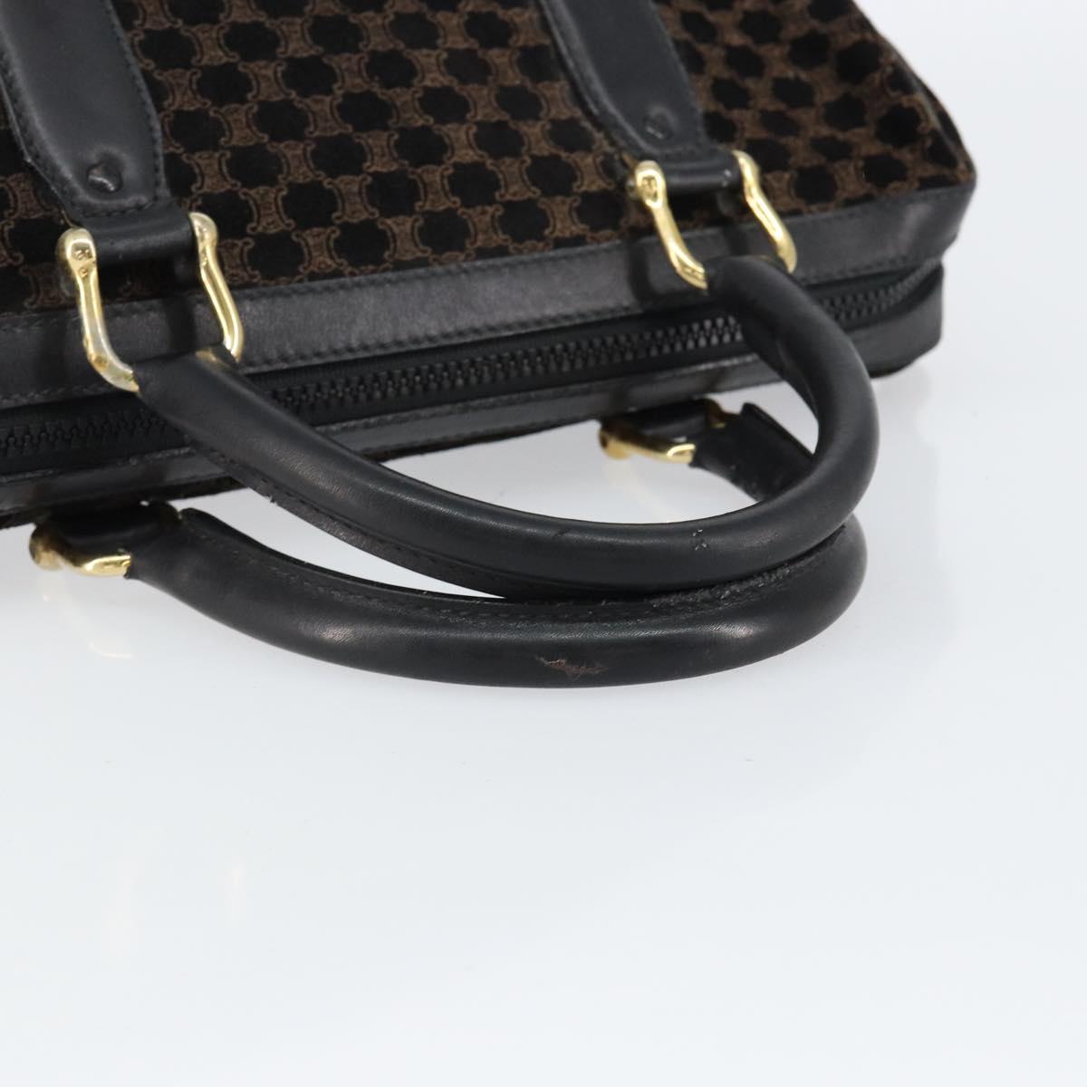 CELINE Macadam Canvas Hand Bag Suede Black Gold Auth ep11623 - Jerrillo image 7