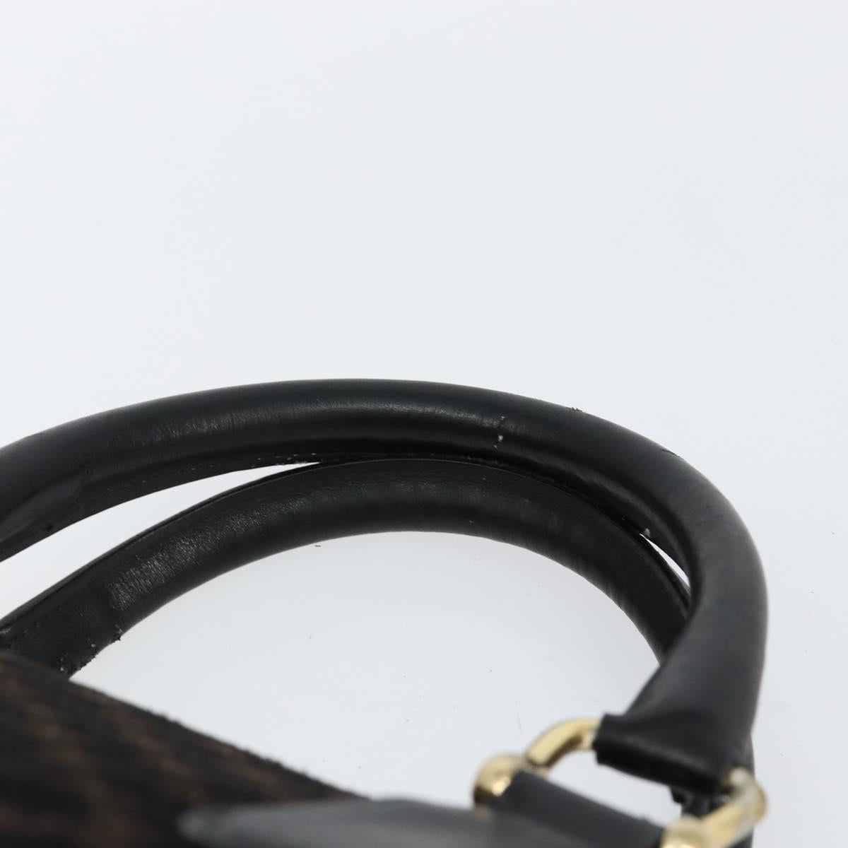 CELINE Macadam Canvas Hand Bag Suede Black Gold Auth ep11623 - Jerrillo image 8
