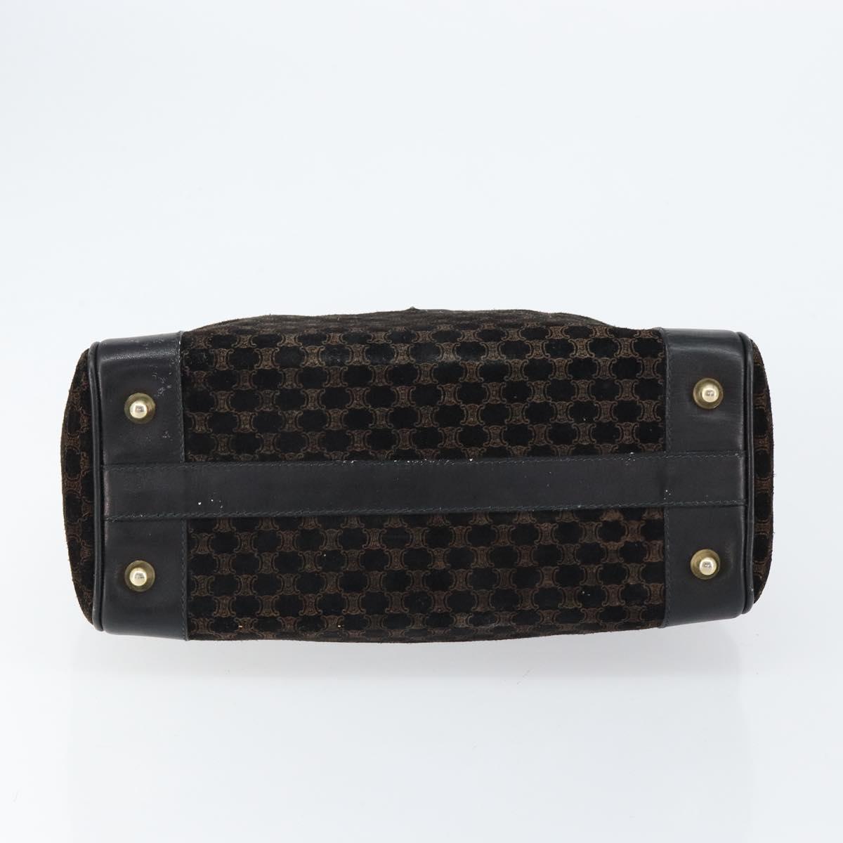 CELINE Macadam Canvas Hand Bag Suede Black Gold Auth ep11623 - Jerrillo image 5