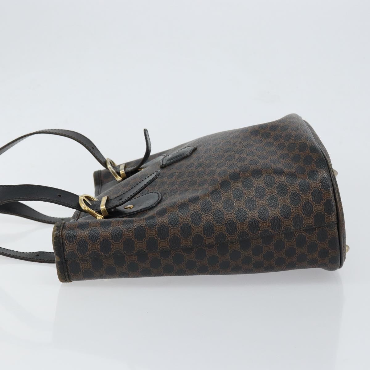 CELINE Macadam Canvas Tote Bag PVC Leather Black Gold Auth ep11721 - Jerrillo image 5